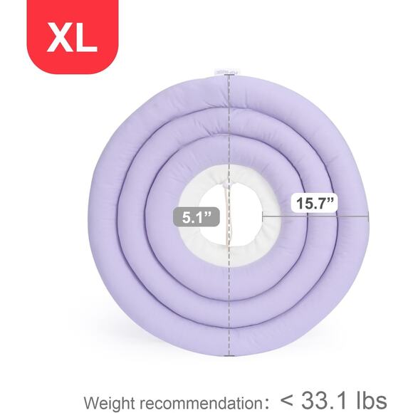 POP DUCK Dog Cone – XL Purple Soft Recovery Collar, Alternative After Surgery - Picture 3 of 8